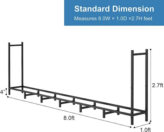 NEX™ 8ft. Metal Outdoor Firewood Rack